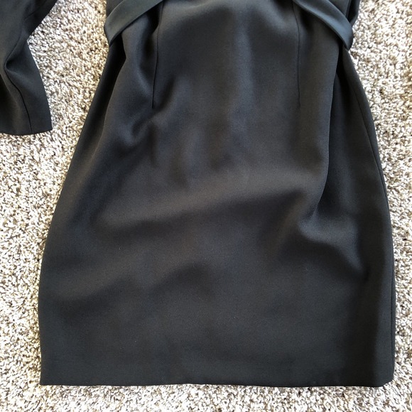 Vintage 80s Victor Costa Nahdree Cross Strap Collared Dress Womens 8 Black USA - Picture 3 of 11